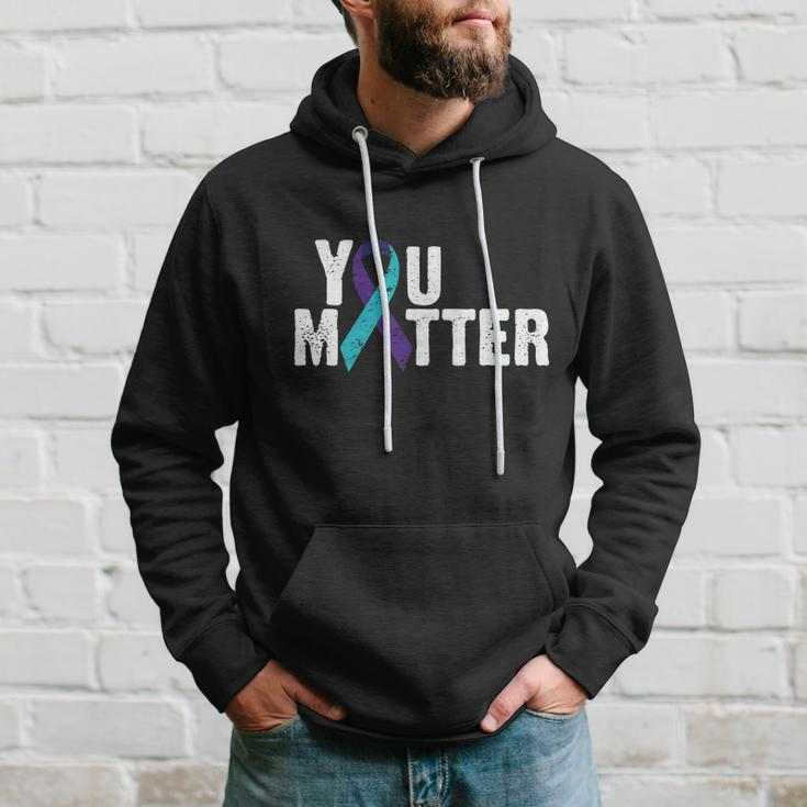 You Matter Purple Teal Ribbon Suicide Prevention Awareness Tshirt Hoodie Gifts for Him