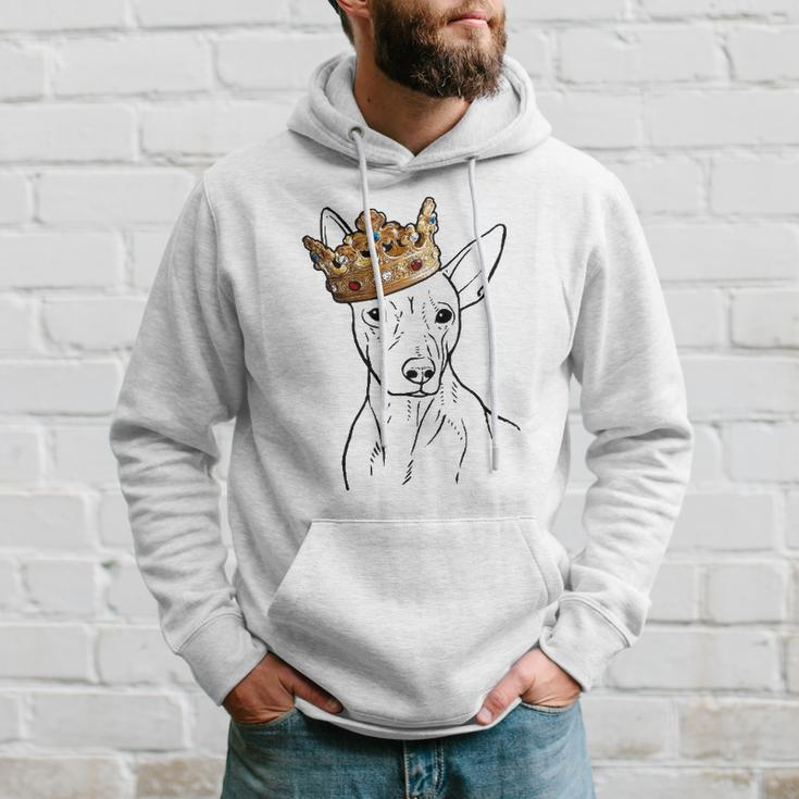 American Hairless Terrier Dog Wearing Crown Hoodie Gifts for Him