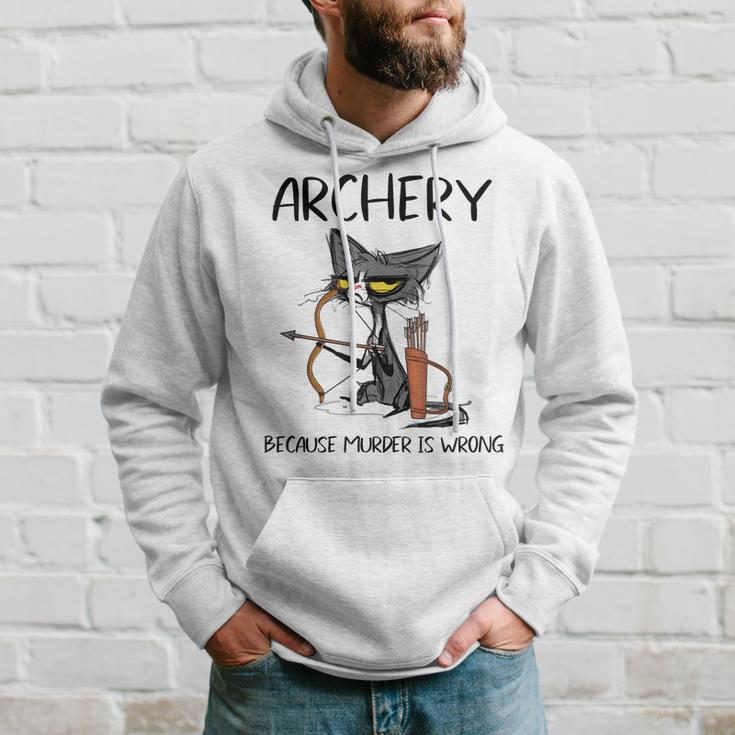 Archery Because Murder Is Wrong Cat Archer Men Hoodie Gifts for Him