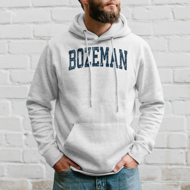 Bozeman Montana Mt Vintage Athletic Sports Navy Design Hoodie Gifts for Him