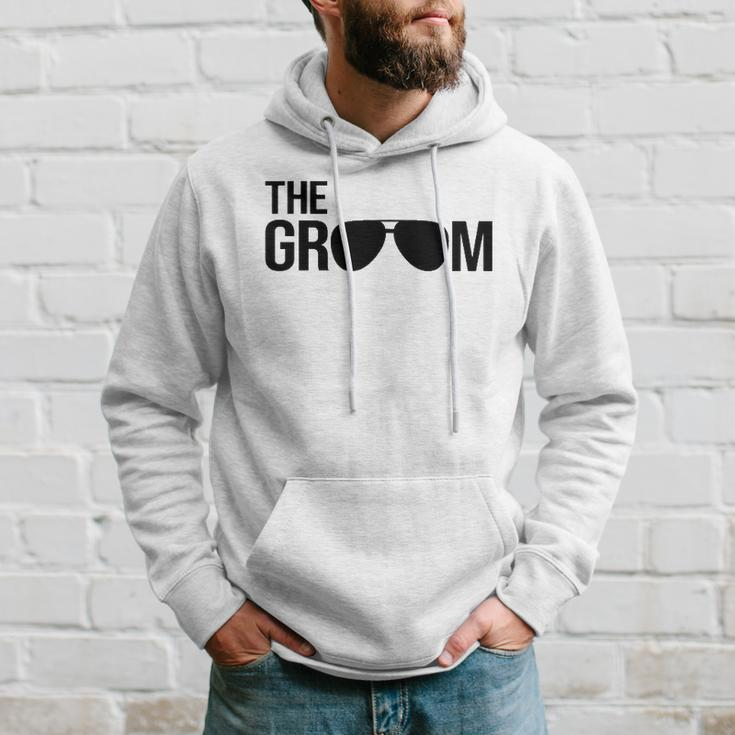 Mens The Groom Bachelor Party Cool Sunglasses White Hoodie Gifts for Him