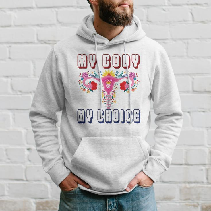 My Body My Choice Pro Roe Floral Uterus Hoodie Gifts for Him