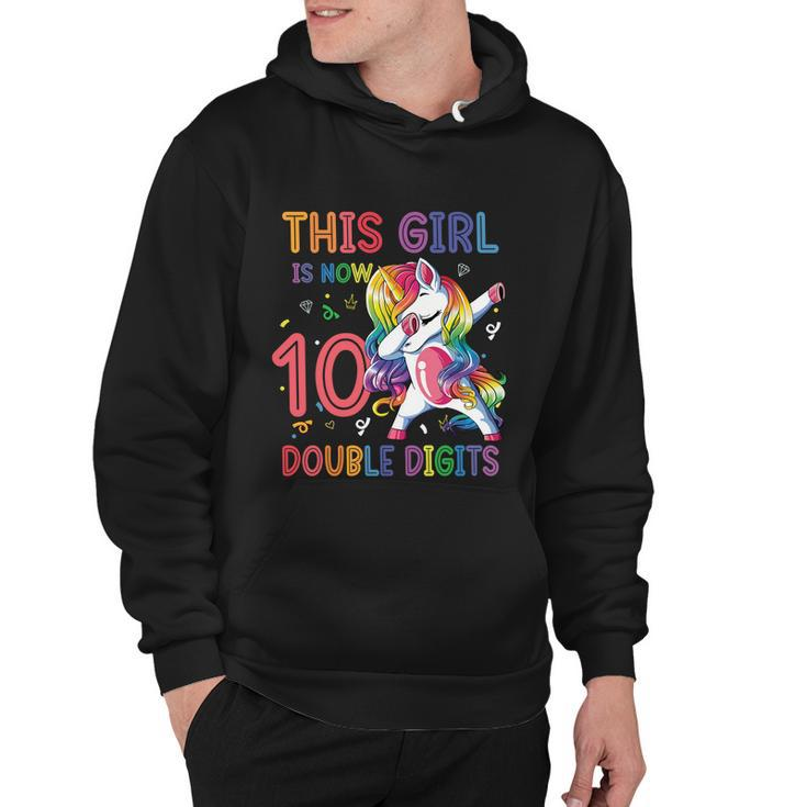 10Th Birthday Gift Girls This Girl Is Now 10 Double Digits Funny Gift Hoodie