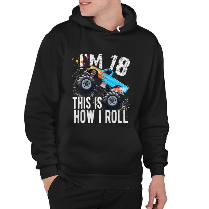 18 Year Old Gift Cool 18Th Birthday Boy Gift For Monster Truck Car Lovers Hoodie