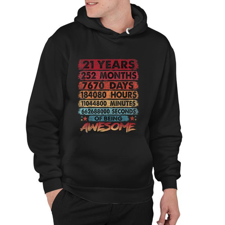 21St Birthday 21 Years Old Vintage Retro 252 Months Birthday Tshirt Hoodie