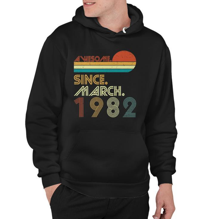 41St Birthday Vintage Awesome Since March 1982 41 Years Hoodie