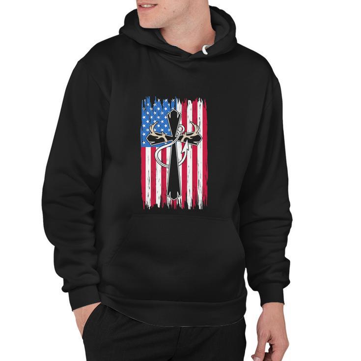 4Th Of July Christian Hunter Fisherman Usa Flag Hoodie