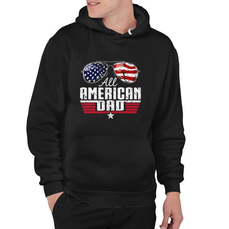 4Th Of July Family Matching All American Dad American Flag Hoodie
