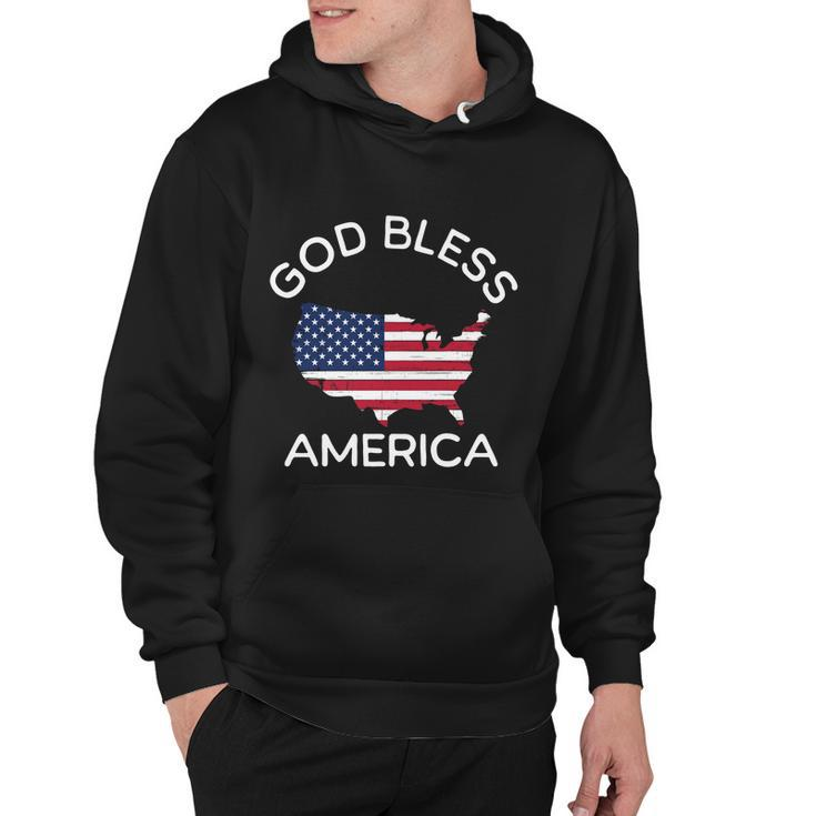 4Th Of July God Bless America Map Flag Patriotic Religious Gift Hoodie