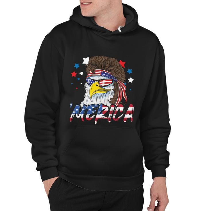 4Th Of July Merica Eagle Mullet Usa American Flag Gift Hoodie