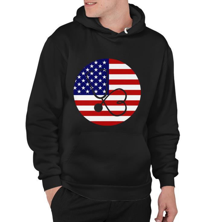 4Th Of July Nurse Independence Day Design Gift American Flag Gift Hoodie