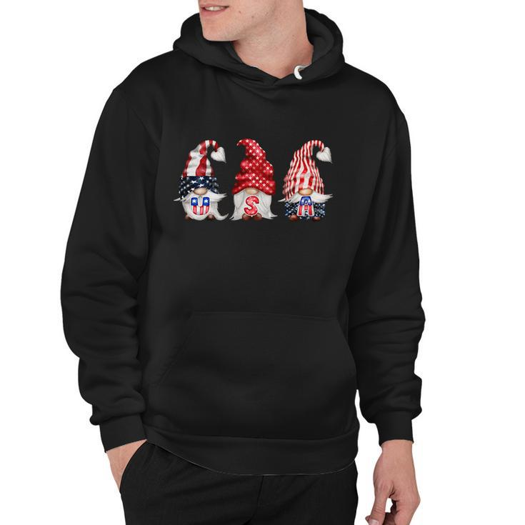 4Th Of July Patriotic Gnomes Usa Us Funny American Usa Flag Funny Gift Hoodie