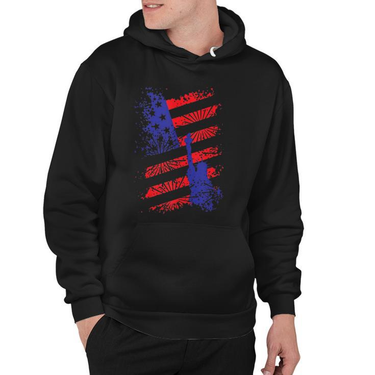4Th Of July Usa Flag American Patriotic Statue Of Liberty Hoodie