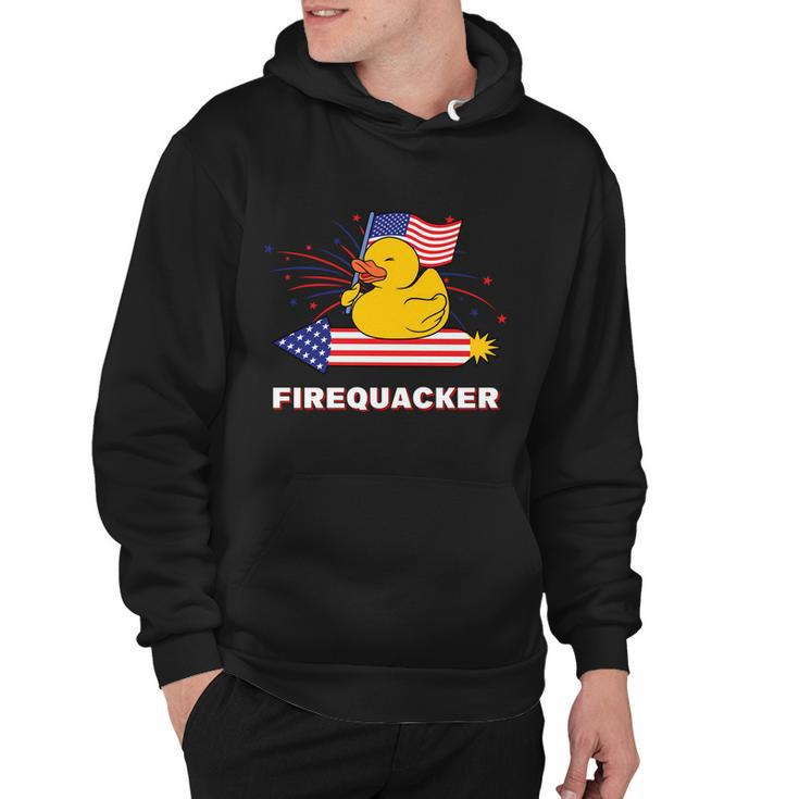 4Th Of July Usa Patriotic Firecracker Rubber Duck Hoodie