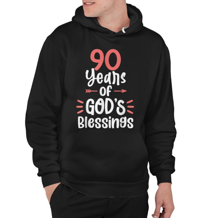 90 Years Of Gods Blessings 90 Year Old Happy 90Th Birthday  Hoodie