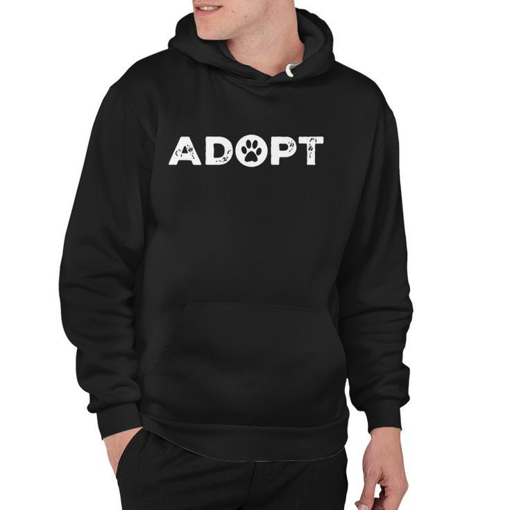 Adopt Show Love To Animals Dog And Cat Lover Paw Gift Hoodie