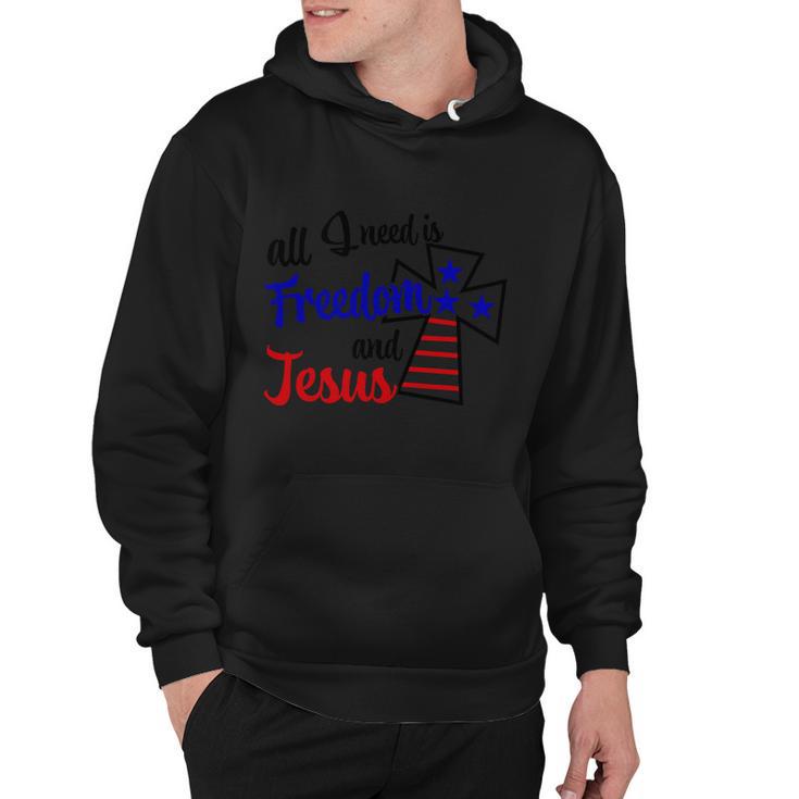 All Need Is Freedom And Jesus 4Th Of July Independence Day Patriotic Hoodie