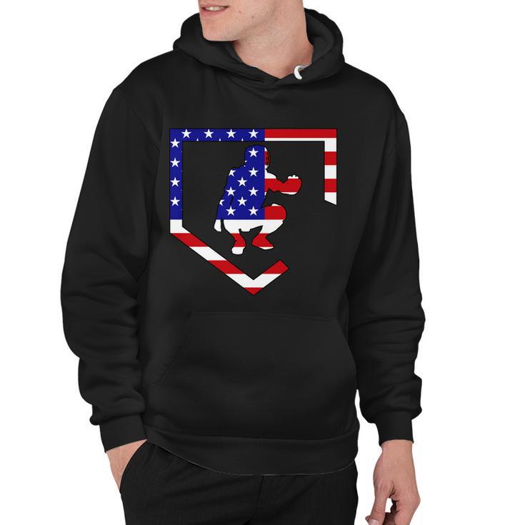 American Baseball Catcher Flag Tshirt Hoodie