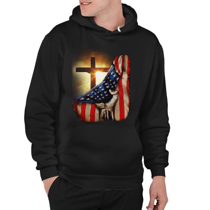 American Christian Cross Patriotic Flag Tshirt Hoodie