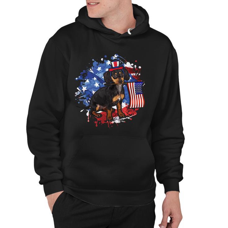 American Flag Dachshund Dog Cool Hoodie