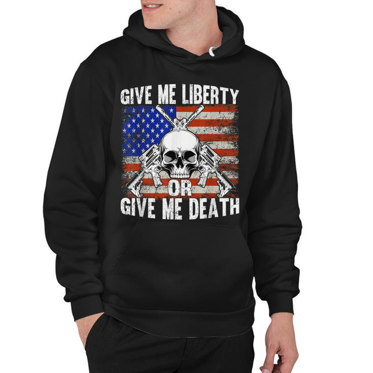 Ar-15 Give Me Liberty Or Give Me Death Skull - Ar15 Rifle  Hoodie
