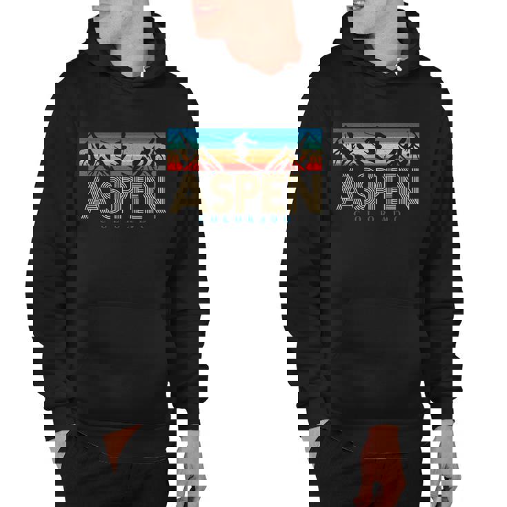 Aspen Colorado Ski Sunset Mountain Hoodie