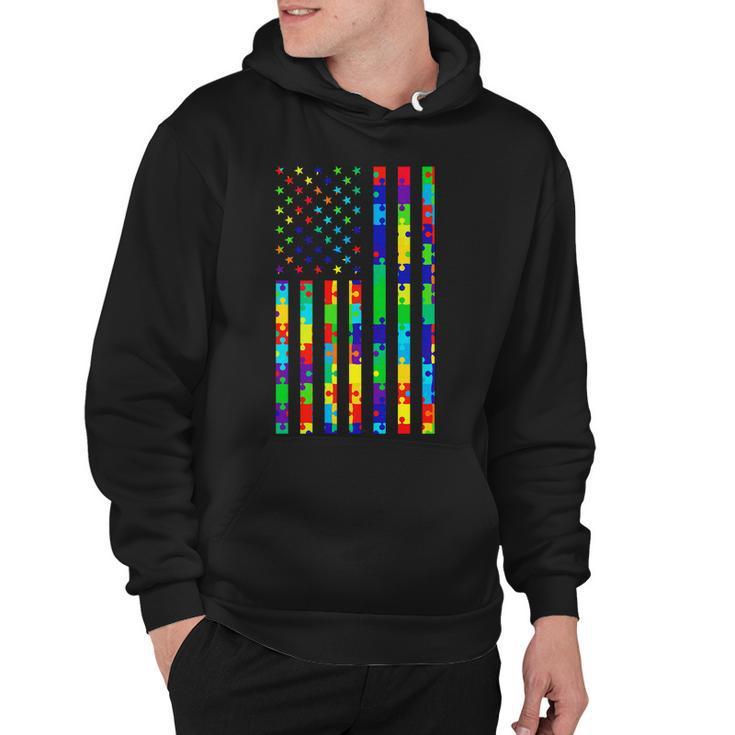 Autism Awareness Colorful Puzzle Flag Hoodie