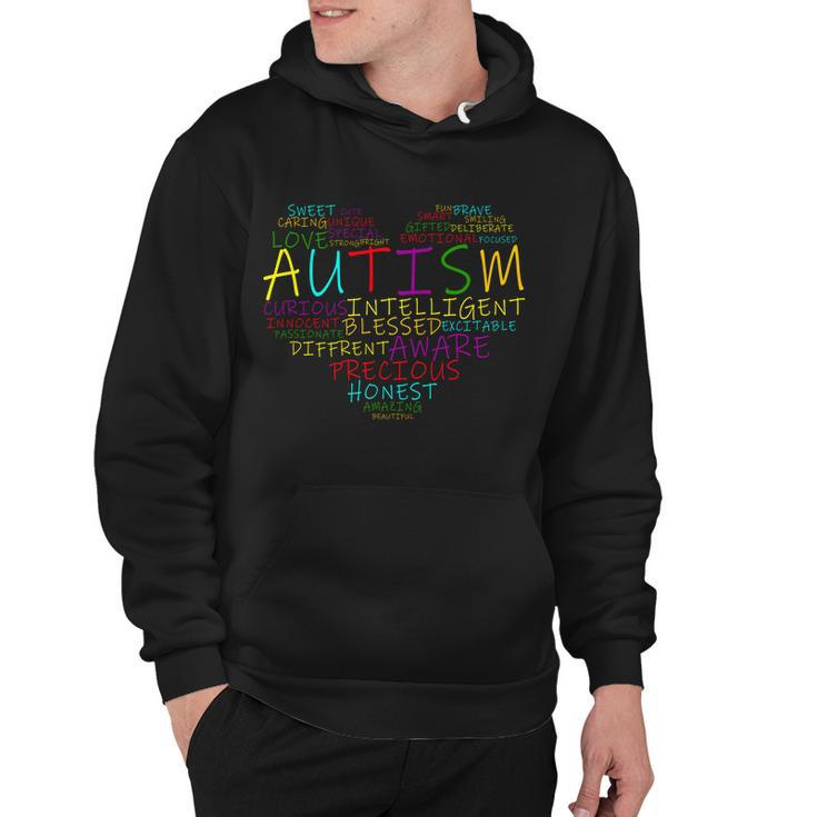 Autism Awareness Heart Words Of Love Hoodie