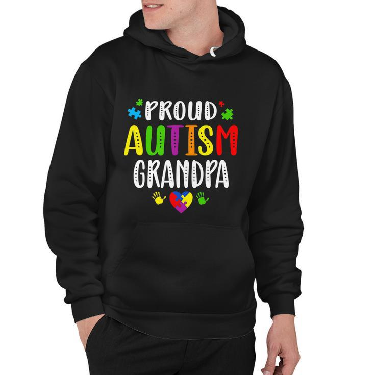 Autism Awareness Proud Autism Grandpa Hand Heart Puzzle Men Tshirt Hoodie