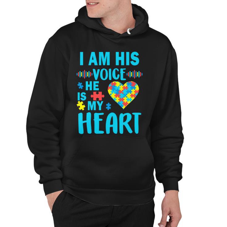 Autism I Am His Voice He Is My Heart Tshirt Hoodie