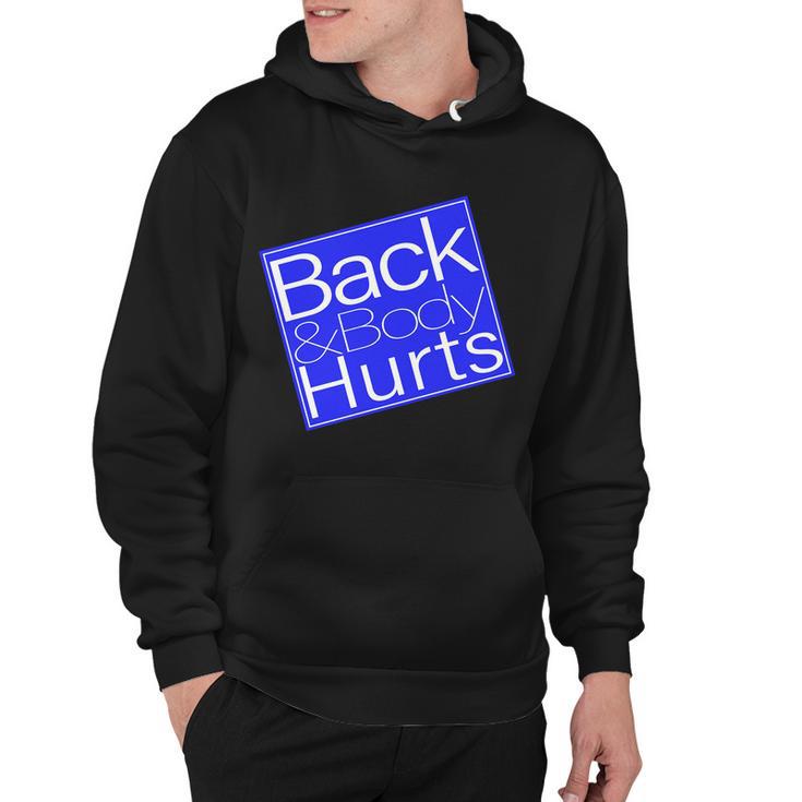 Back And Body Hurts Blue Logo Hoodie