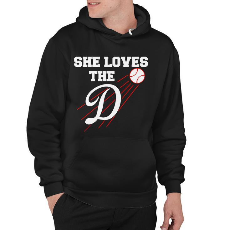 Baseball She Loves The D Los Angeles V2 Hoodie