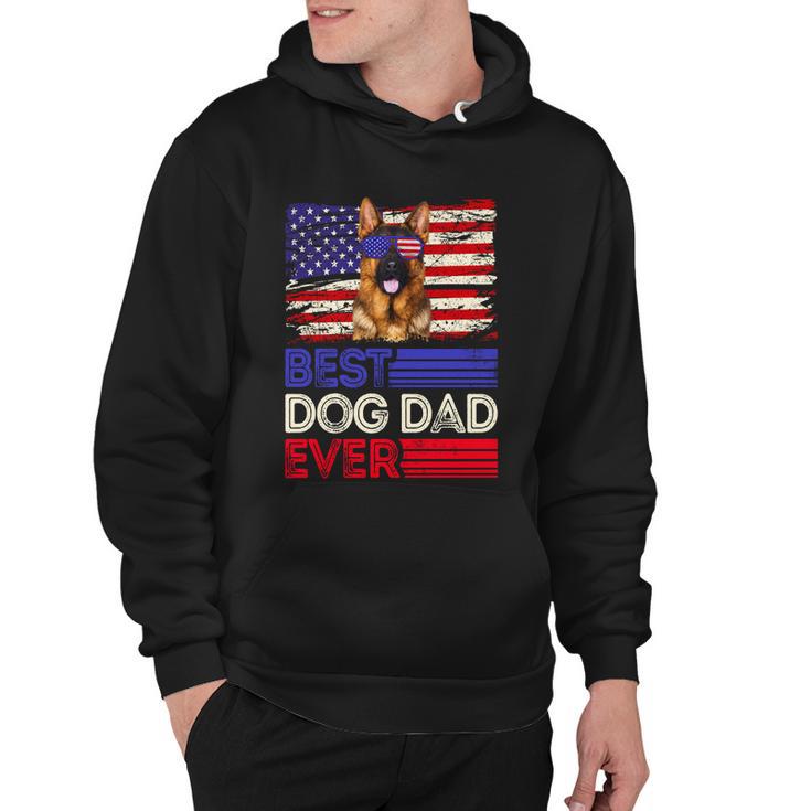 Best German Shepherd Dad Ever American Flag Patriotic Gift Hoodie