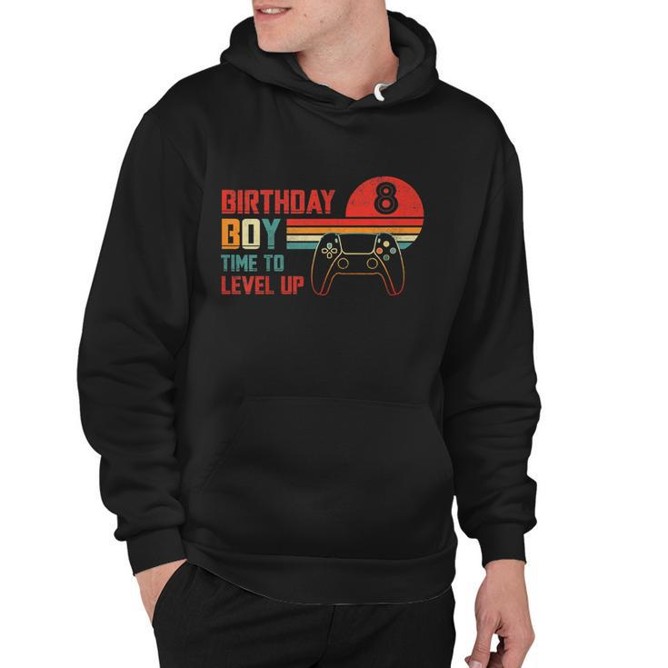 Birthday Gamer Apparel Collectionskids Birthday Boy 8 Time To Level Up Vintage  Hoodie