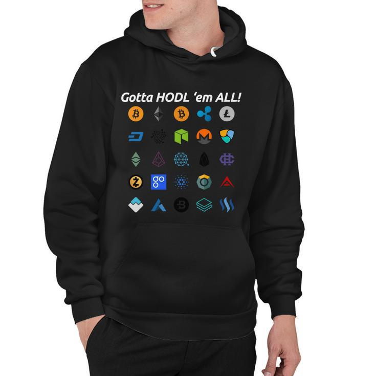 Bitcoin Litecoin Gotta Hodl Em All Cryptocurrency Logos Tshirt Hoodie