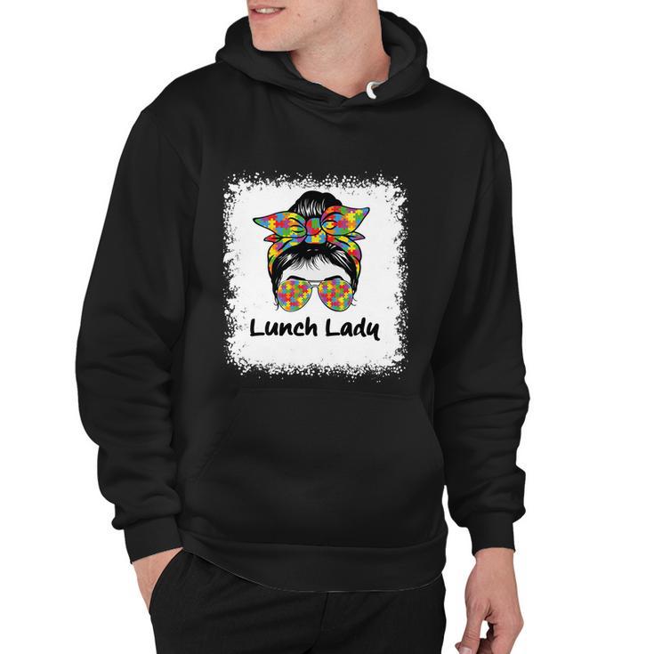 Bleached Lunch Lady Messy Hair Woman Bun Lunch Lady Life Gift Hoodie