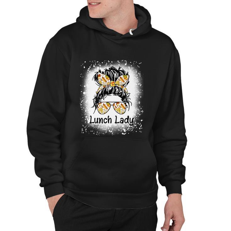 Bleached Lunch Lady Messy Hair Woman Bun Lunch Lady Life Gift V2 Hoodie