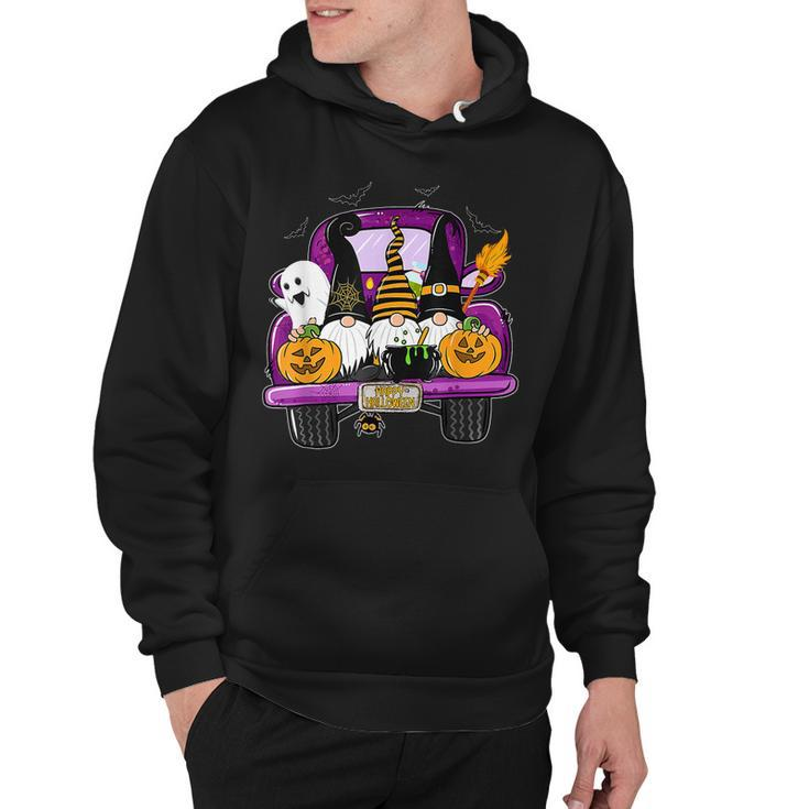 Boo Pumpkin Witch Gnomes In Halloween Truck Funny Holiday  Hoodie