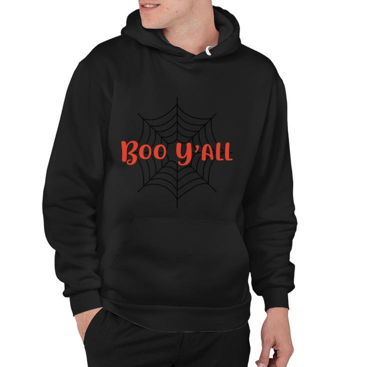 Boo Yall Spiderweb Halloween Quote Hoodie