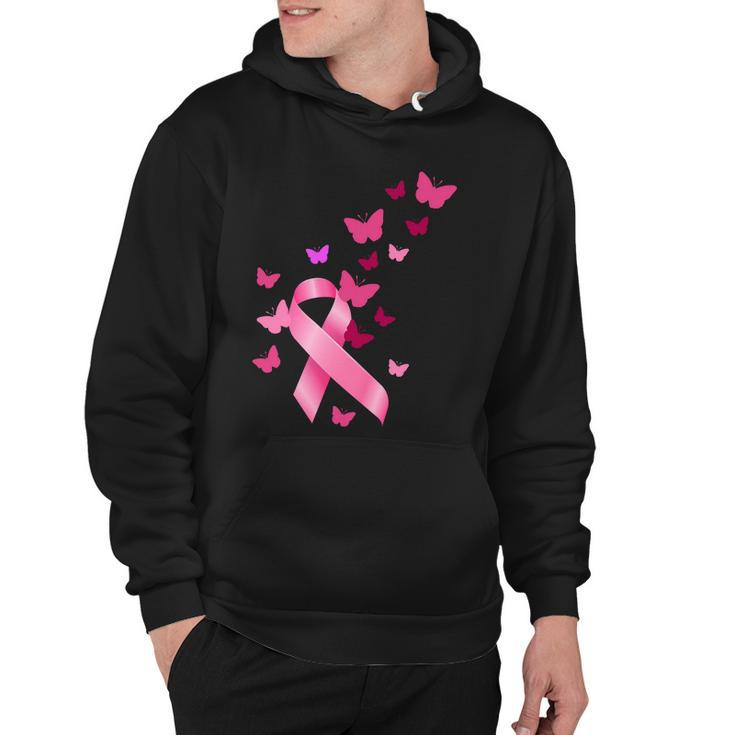 Breast Cancer Awareness Butterflies Logo Hoodie