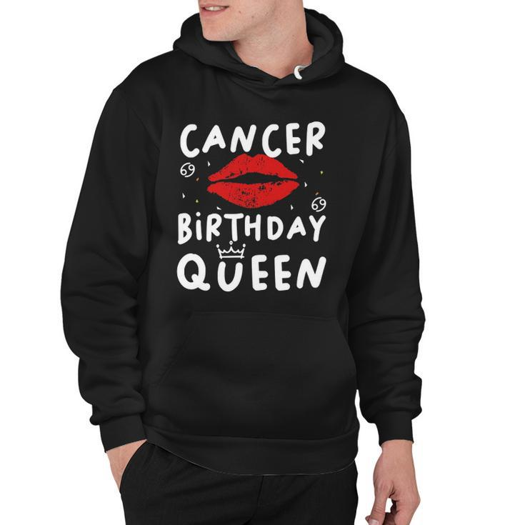 Cancer Birthday Queen Red Lips Hoodie