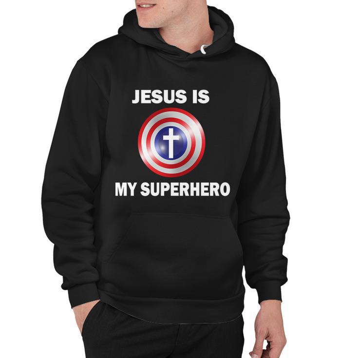 Captain Jesus Is My Superhero Cross Logo Hoodie