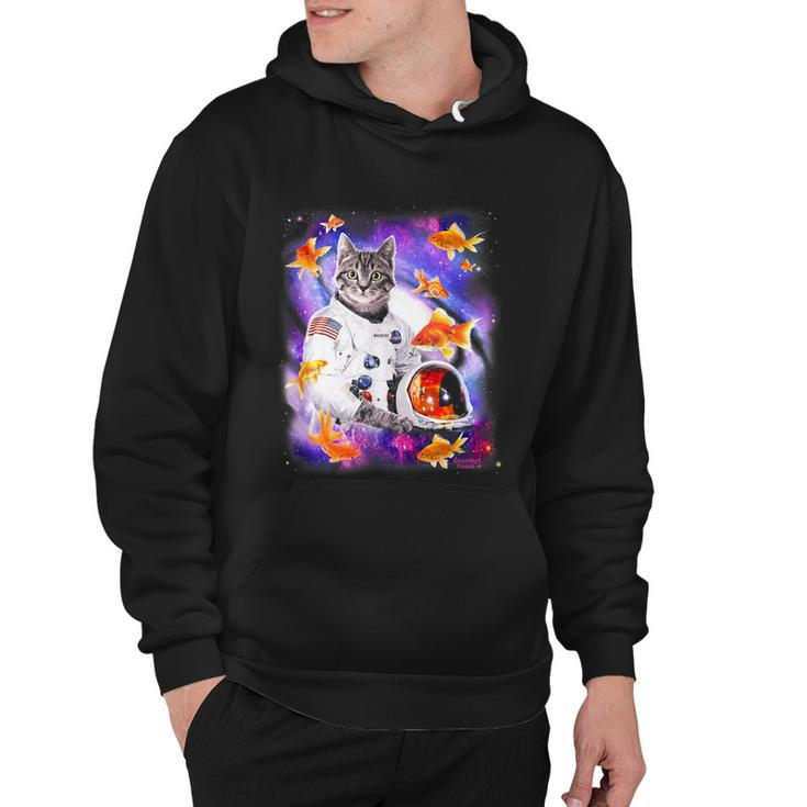 Cat Astronaut In Cosmic Space Funny Shirts For Weird People Hoodie
