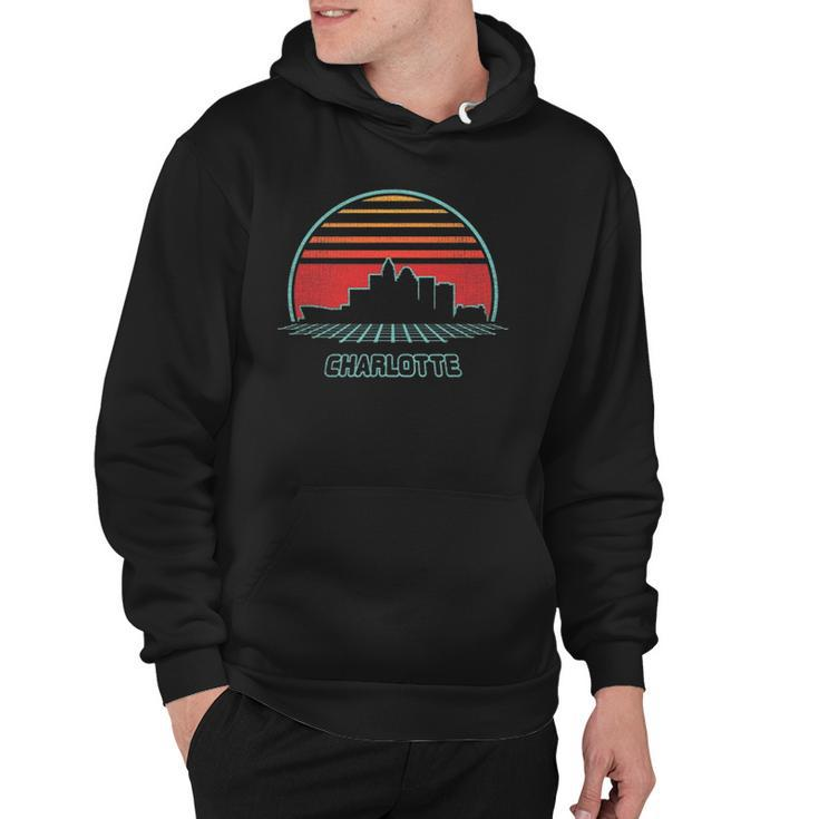 Charlotte City Skyline Retro 80S Style Souvenir Gift Hoodie