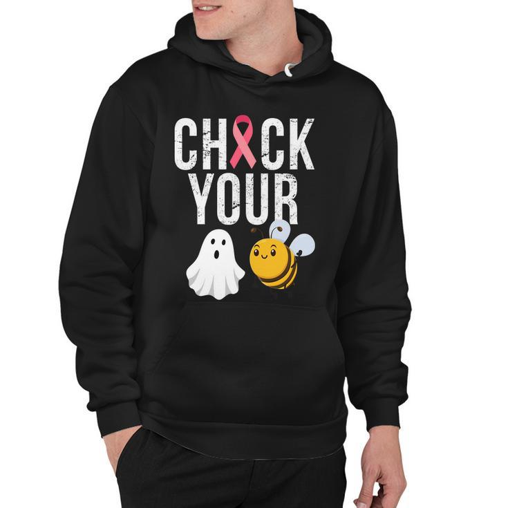 Check Your Boo Bees Breast Cancer Halloween Hoodie