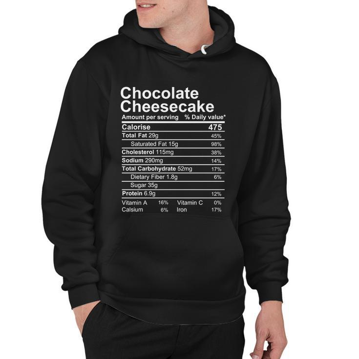 Chocolate Cheesecake Nutrition Facts Label Hoodie
