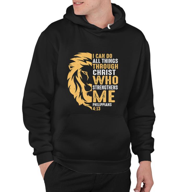 Christian I Can Do All Things Through Christ Lion Faith Hoodie