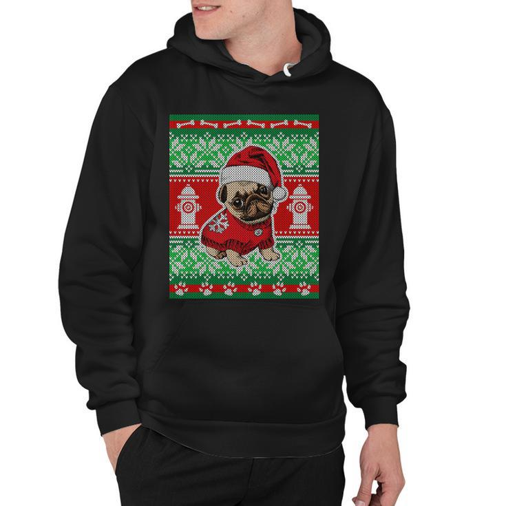 Christmas Cute Pug Ugly Sweater Hoodie