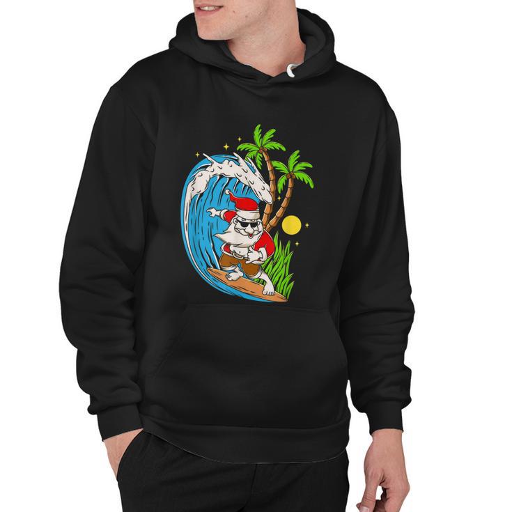 Christmas Im July | Summer Santa Claus Beach Hawaii Surf Hoodie