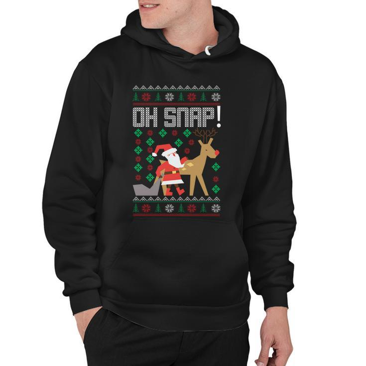 Christmas Oh Snap Santa With Reindeer Ugly Christmas Sweater Men Hoodie